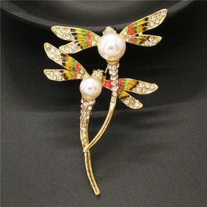 Dragonfly Brooch & Pendant with Faux Pearl NWT